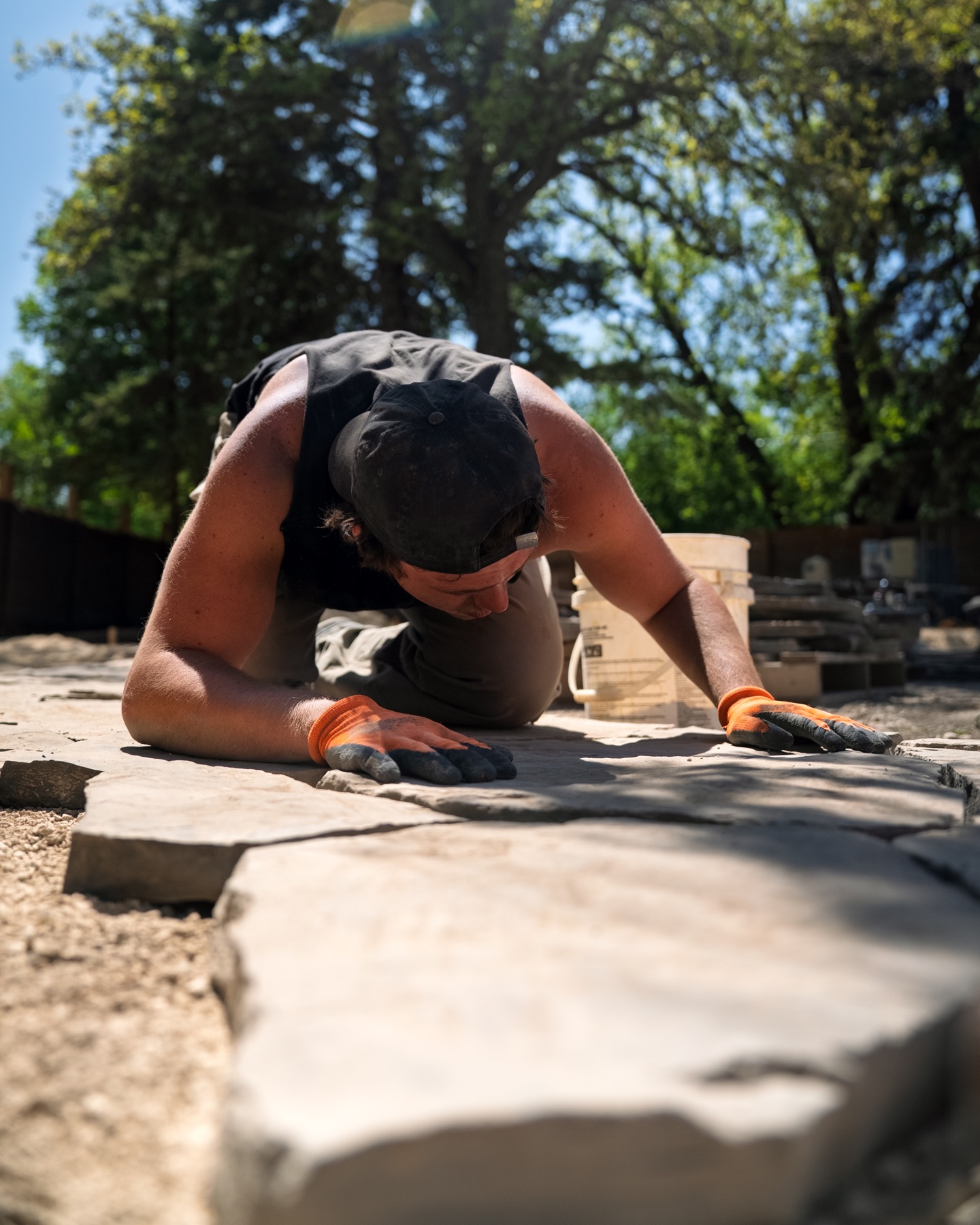 3 Seasons crew laying natural flagstone